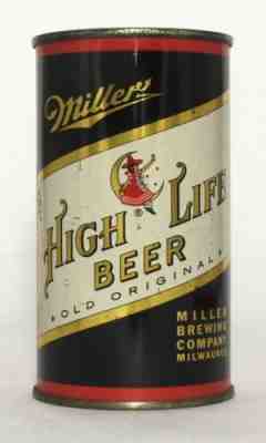 Miller High Life Beer 12 oz. Flat Top Beer Can-Milwaukee, Wisconsin