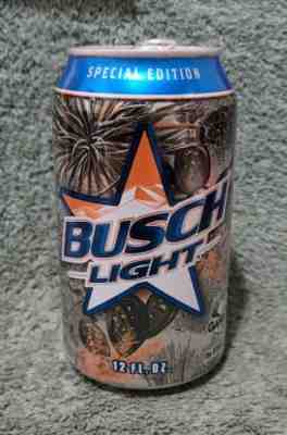 EMPTY 12OZ. BUSCH LIGHT SPECIAL EDITION TEXAS STAR CAMO BEER CAN