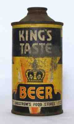 Rare King's Taste Beer 12 oz. Low Profile Cone Top Beer Can-San Francisco, CA.