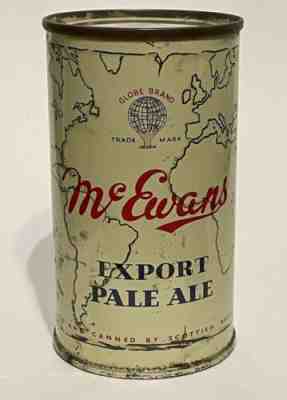 McEwans Export Pale Ale flat top beer can, empty of beer, Scotland UK