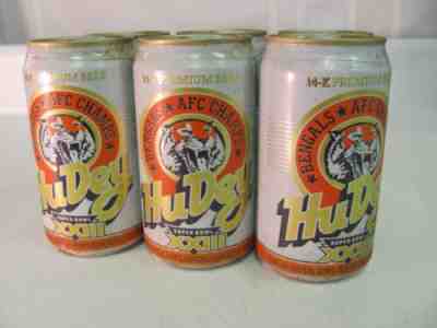 1988 1989 Hudepohl Cincinnati Bengals HuDey 6 Beer Can Pack