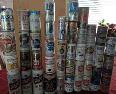 Lot of 42 Collectible Beer Cans, Vintage Schlitz Olde English Wiedemann Pearl