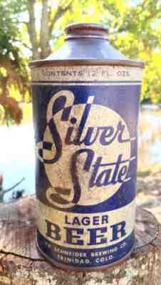 Scarce Silver State Lager Beer/ cone top beer can
