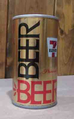 1971, 7 ELEVEN Beer 12 FL OZ Straight Steel Beer Can - EMPTY