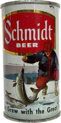 Schmidt Beer Can (Ice Fisherman). Book Number 131-12 - Flat Top