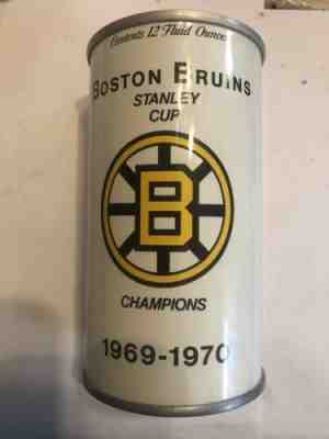 1969-1970 Boston Bruins Stanley Cup Champions Black Label Beer Can RARE MINT!!!