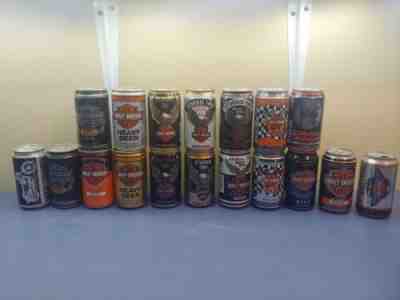 Lot of 18 Harley Davidson Heavy Beer Cans - Sturgis, Milwaukee, Black Hills More