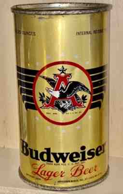 BUDWEISER FLAT TOP BEER CAN ST. LOUIS, MO. ANHEUSER BUSCH OI, (1936), IRTP