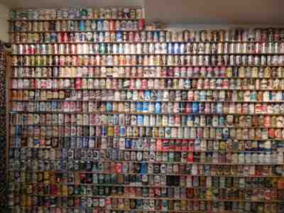 Vintage beer can collection flats and pull tabs