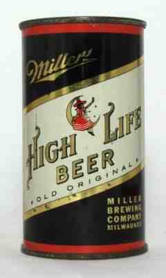 Miller High Life Beer 12 oz. Flat Top Beer Can-Miller Brewing Milwaukee  WI.