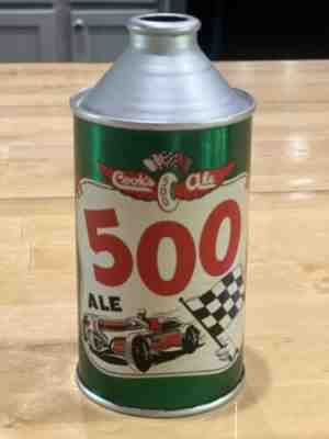 ULTRA RARE! Cooks 500 Ale Cone Top Beer Can Indianapolis Breweriana Collectible!