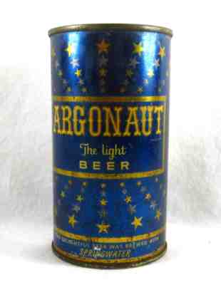 ARGONAUT LIGHT BEER CAN 1959 Flat Top BOTTOM OPENED Arizona Brewing Co. Phoenix