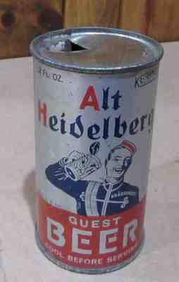 Rare Clean 1930's Alt Heidelberg Quest Beer 12 FL OZ Flat Top Beer Can IRTP OI