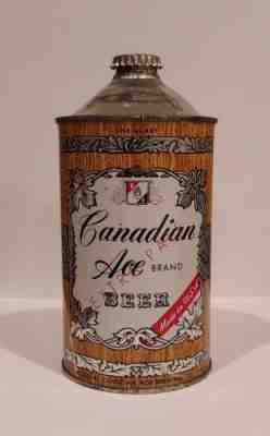 *Minty* 1950s CANADIAN ACE BEER quart cone top (USBC #205-5) from Chicago ILL !!