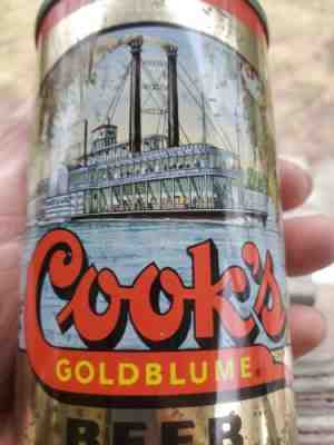 Rare Cooks Goldblume Beer High Profile Cone Top Beer Can Empty Beautiful Can