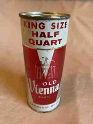 King Size Half Quart Old Vienna Flat Top Beer Can Empty Vienna Brewing Chicago