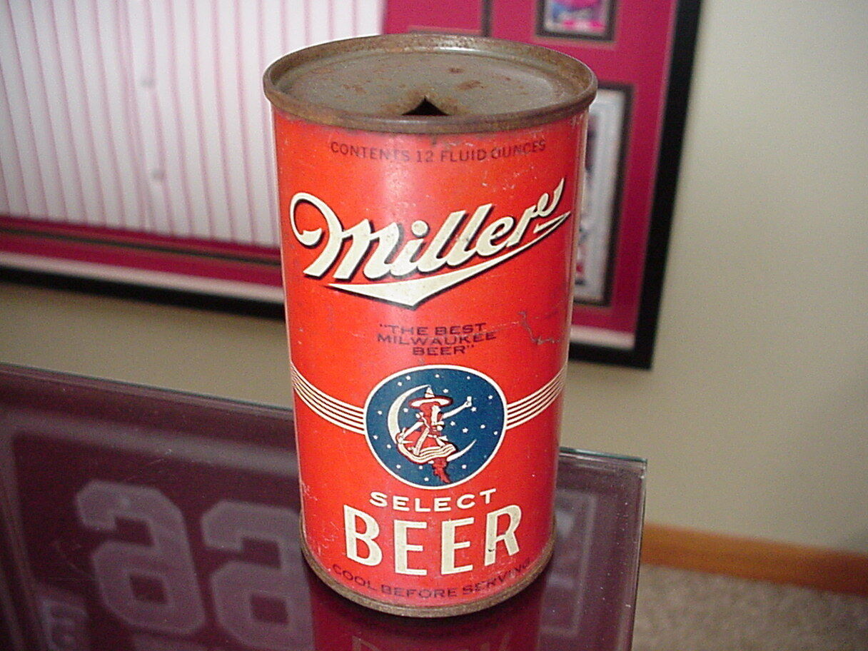 Miller Select Flat Top Beer Can IRTP Rare Exceptional Can In Very Good Cond.