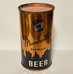 MANHATTAN PREMIUM BEER flat top can from CHICAGO IL OPENING INSTRUCTION IRTP OI