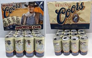 John Wayne Beer Original Coors Cans and Case 24 pack Vintage Rare Clean - Empty