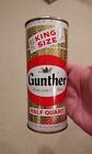 INDOOR 1950s GUNTHER BEER 'King Size' 16oz flat top from MARYLAND - USBC #230-9