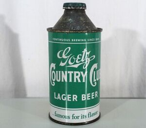 GOETZ COUNTRY CLUB LAGER CONE TOP BEER CAN+CAP SAINT JOSEPH, MISSOURI VINTAGE MO