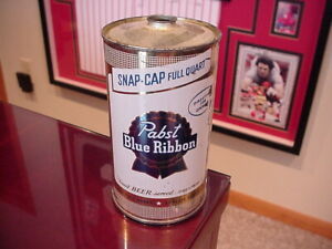 Pabst Blue Ribbon Beer Can Quart Cone Snap Top Can NICE NICE