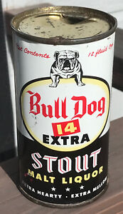 1954 Acme Bull Dog EXTRA Stout "14" Malt Liquor Flat Top Beer Can S.F., CA
