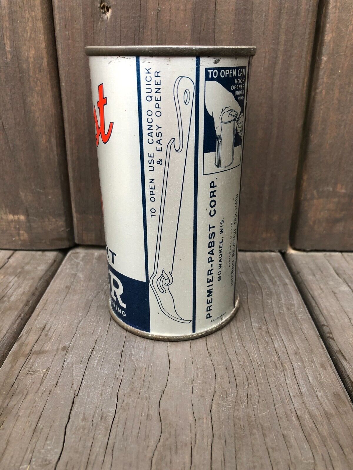 PABST BLUE RIBBON EXPORT FLAT TOP *** Beer Can **** SCARCE LONG OPENER *** MINTY