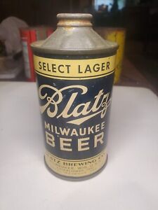Blatz Select Lager Milwaukee Beer IRTP Low Profile Cone Top Beer Can With Cap