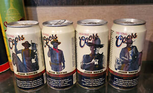 JOHN WAYNE 4 CAN SET ALUMINUM COORS BEER CANS GOLDEN COLORADO OPENED & EMPTY