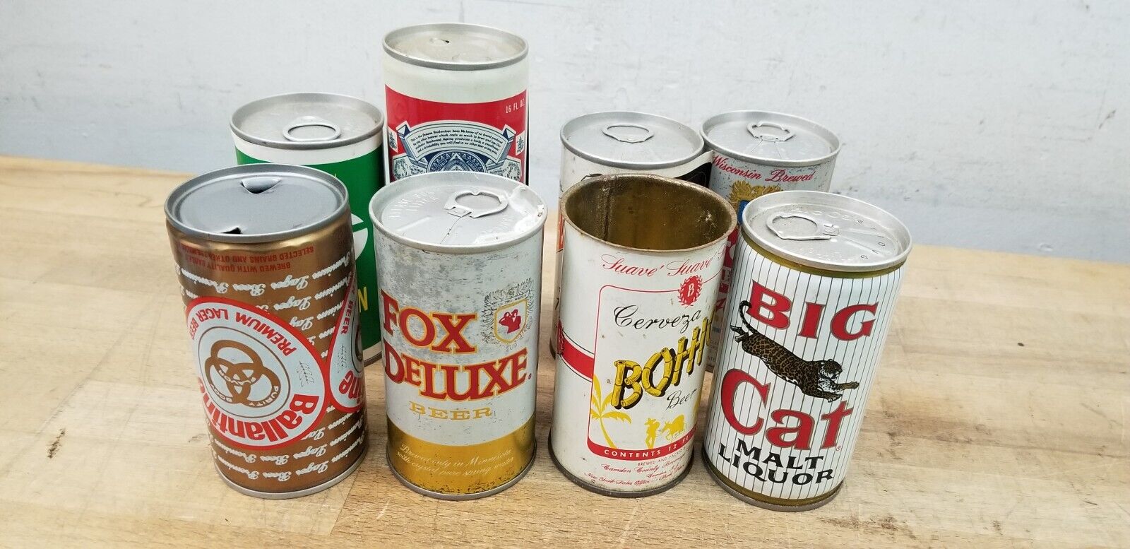 Lot of 8 Antique Beer Cans (1970-1980s)