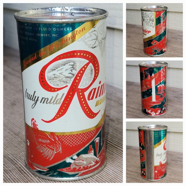 Scarce Christmas Rainier Beer Can SICKS Spokane