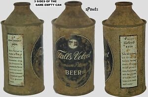 FERGUS FALLS' VELVET PREMIUM PILSENER MINNESOTA IRTP 1940's MN CONE TOP BEER CAN