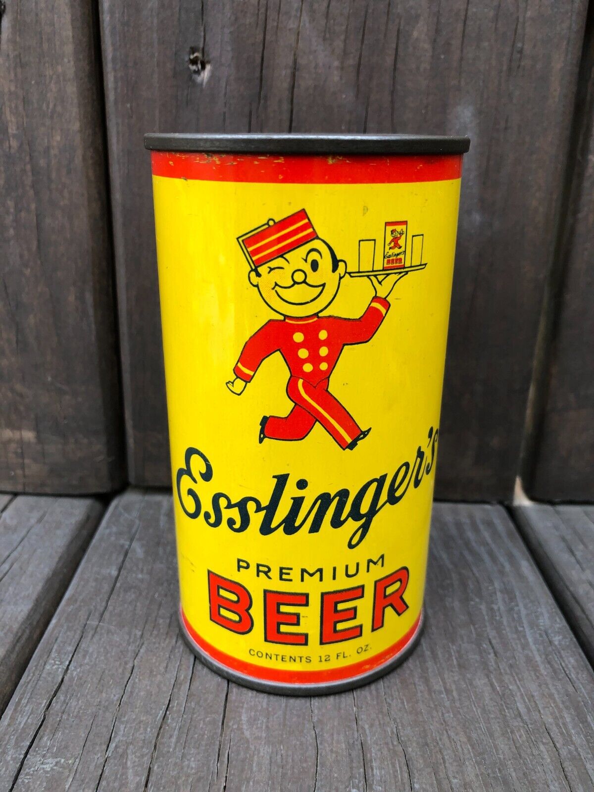 ESSLINGER'S LITTLE MAN FLAT TOP  beer can ** GORGEOUS NEVER UPGRADE *** ORIGINAL