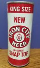 IRON CITY BEER KING SIZE NEW 16 OZ CAN SNAP TOP PITTSBURGH PA BREWING, SCARCE