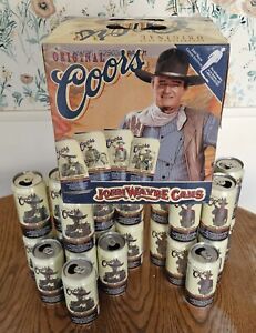 JOHN WAYNE BEER CANS RARE 1997 24 PACK of COORS with ORIGINAL BOX - 24 CANS