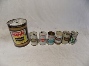 VINTAGE GETTELMAN FLAT TOP BEER CAN LOT MILWAUKEE WI DRAFT TAP HOME KEG 50s NOS!