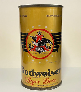 BUDWEISER LAGER BEER Flat Top  GOLD CAN   IRTP  OPENING INSTRUCTION  EMPTY  OI