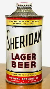 *Gorgeous* Sheridan Lager Low Profile Cone Top Beer Can-USBC# 185-12 (Empty)