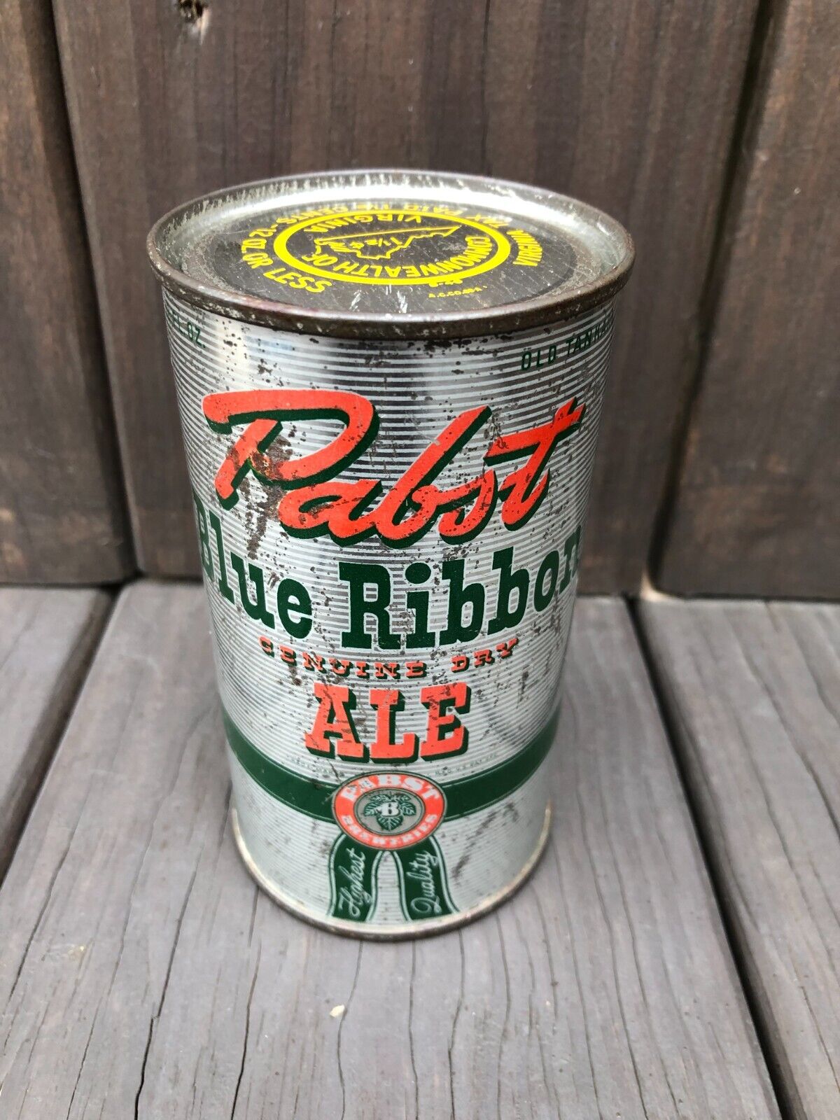 Pabst Blue Ribbon Flat Top Beer Can *** cone pull ** RARE & GORGEOUS *** #109-40