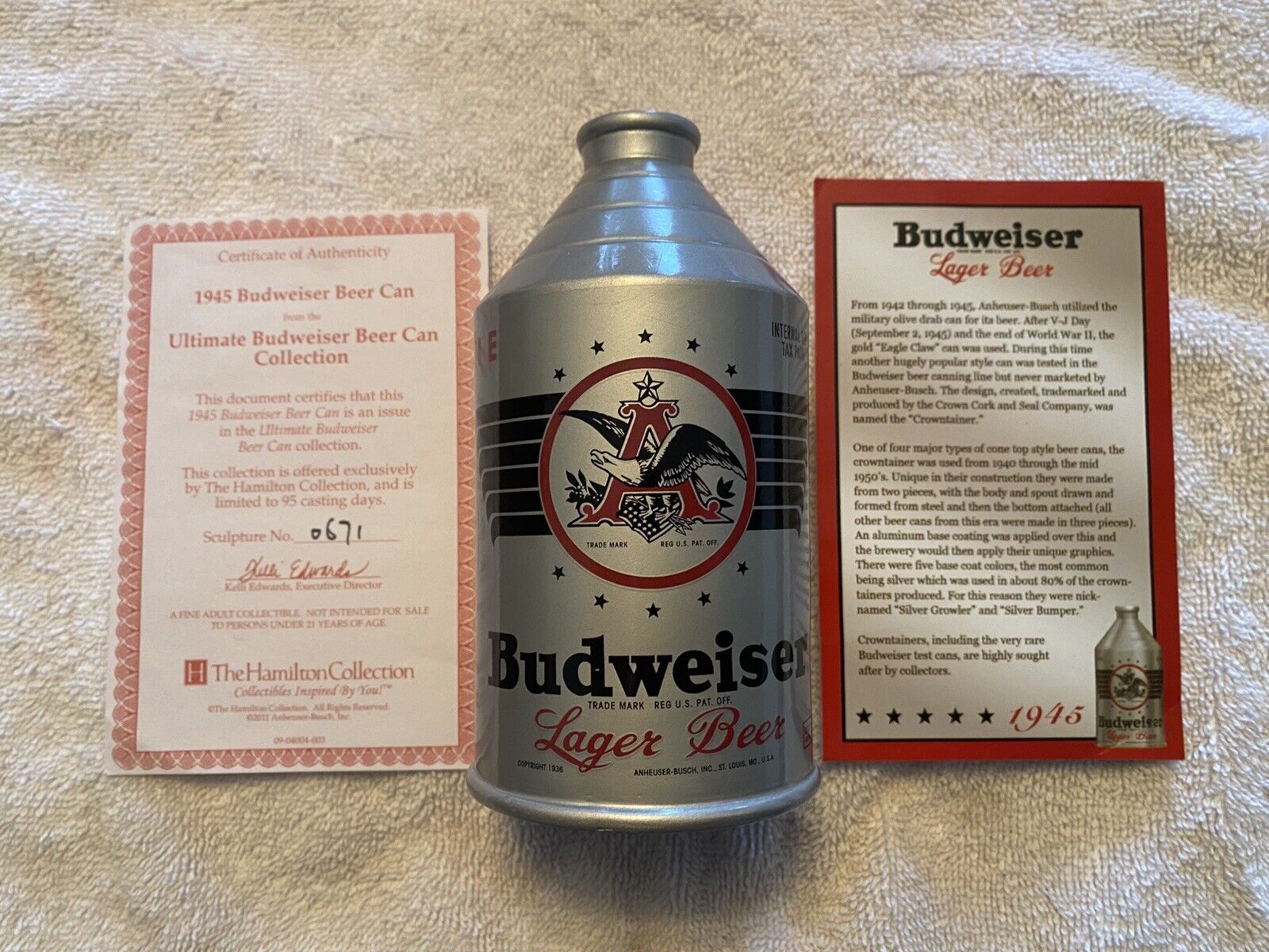 1945 Budweiser Crowntainer Cone Top Beer Can