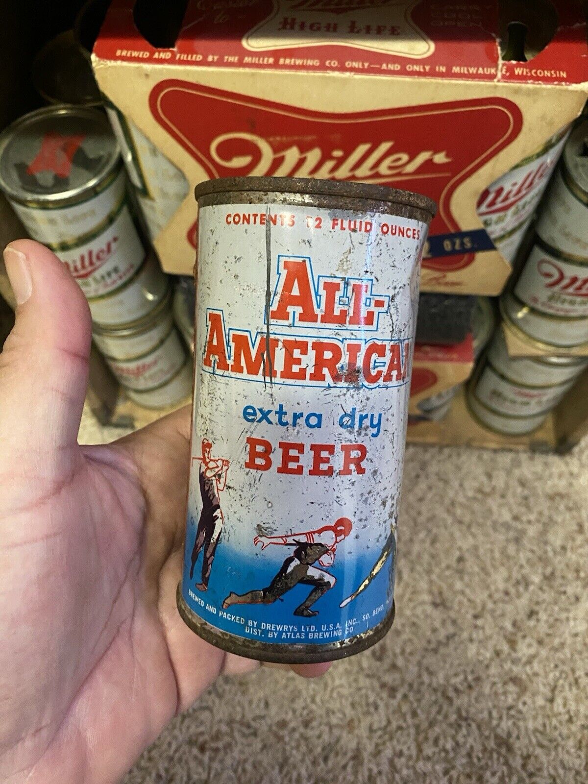 All American Flat Top Beer Can Atlas Brewing Co South Bend In Old Vintage