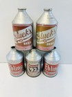 LOT OF 5: VINTAGE SHORT CONE TOP EMPTY BEER CANS (Oertels Ebling Gluek’s)