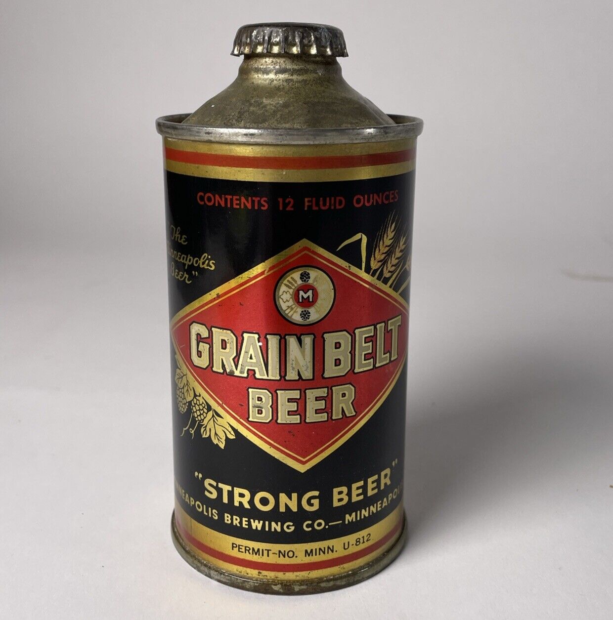 Grain Belt Strong Beer Cone Top Minneapolis Minnesota- Restored