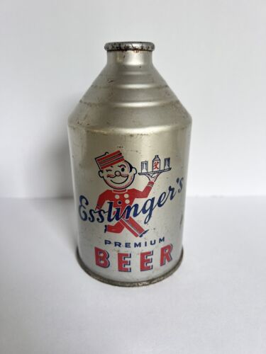 Vintage Esslinger’s Premium Beer Crowntainer 12oz Old Cone Top Beer Can PA NY