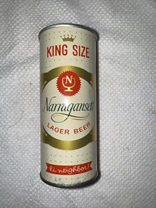 BEAUTIFUL RARE VINTAGE 1959 KING SIZE NARRAGANSETT BEER ZIP TOP INTACT 16 Oz RI