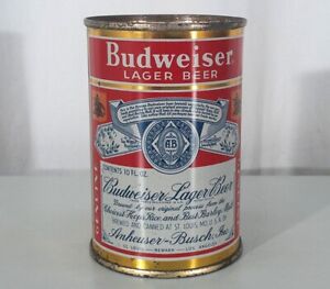 BUDWEISER •10 OUNCE• CLEAN FLAT TOP BEER CAN ANHEUSER-BUSCH SAINT LOUIS MISSOURI