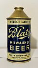 Blatz Select Lager Milwaukee cone top Beer Can, Excellent condition!