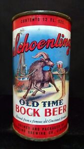 SCHOENLING OLD TIME BOCK BEER - MID 1950'S - 12OZ FLAT TOP CAN - CINCINNATI