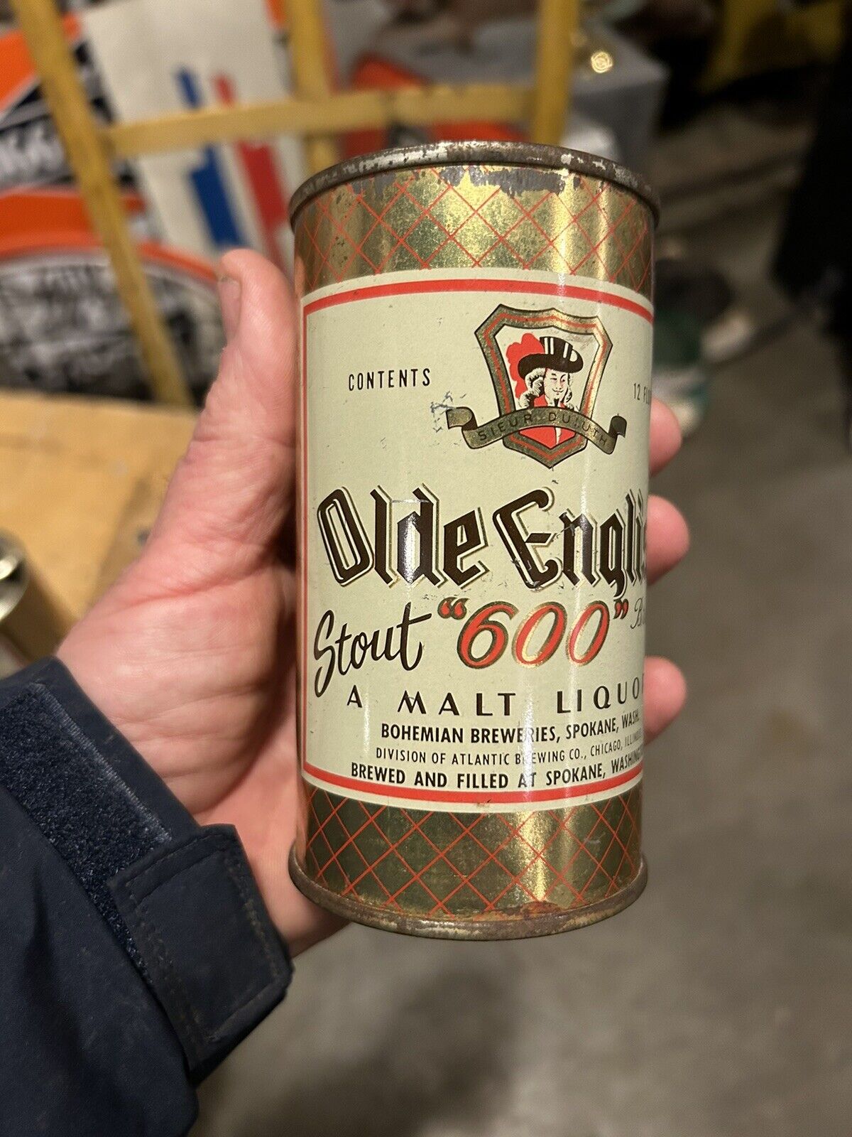Olde english Stout 600 Bohemian Spokane Beer Can